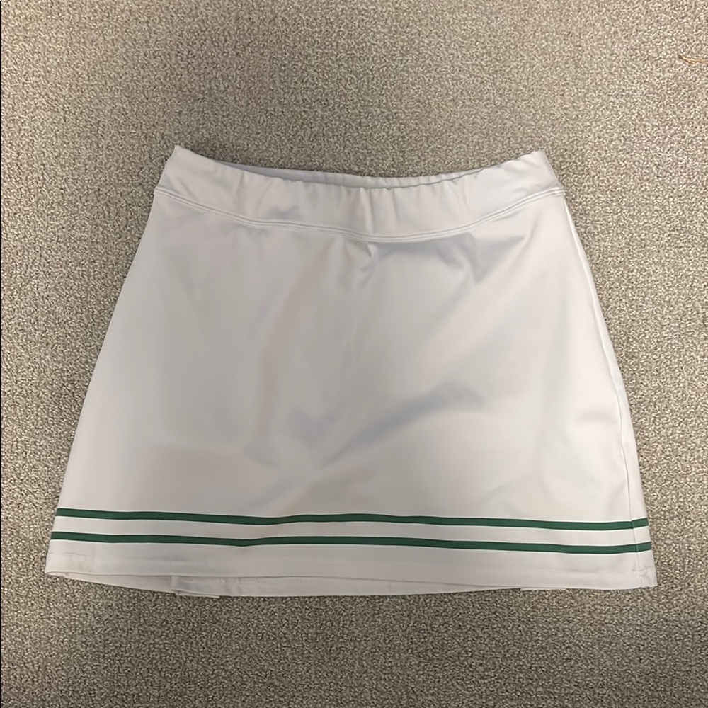 Flint Park White and Green A-line Tennis Skirt